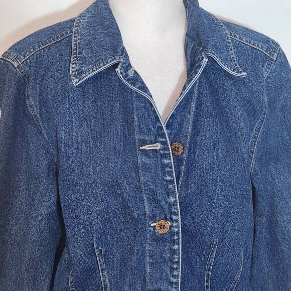 Caribbean Joe Denim Jacket Size Medium Denim Blazer - Picture 3 of 10